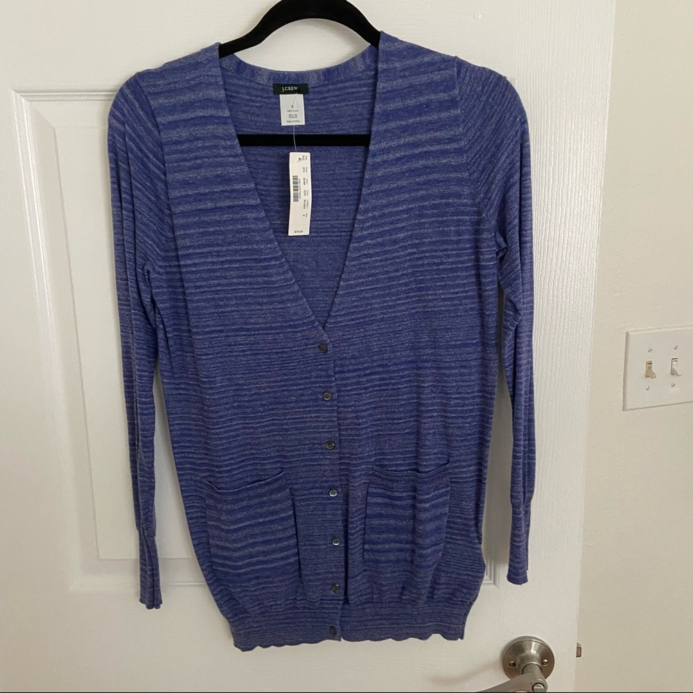 J. Crew V-Neck Blue Cardigan